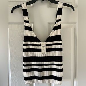 Anthropologie Black and White Striped Tank Top